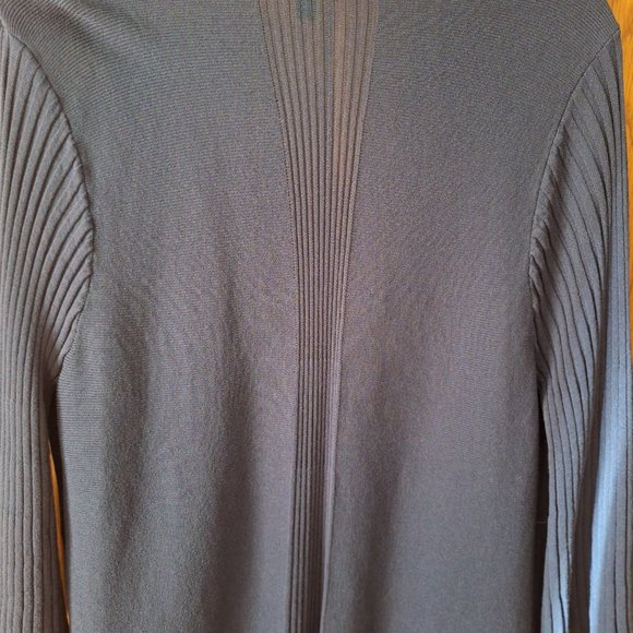 Lane Bryant Long-Sleeve Open-Front Ribbed Longline Cardigan Sweater with ¾ Sleev - Picture 4 of 8